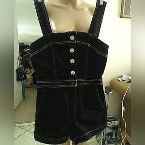 LK. NEW ANTHROPOLOGIE MAUVE 💙 💙BLUE Denim Women's Overall Shorts SZ. 6 OMG!